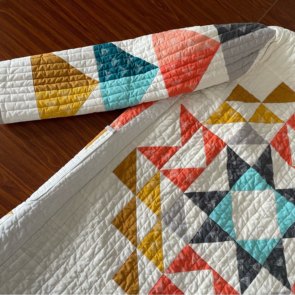 Quilt Coat Geometric Patterned - Multicolor - image 4